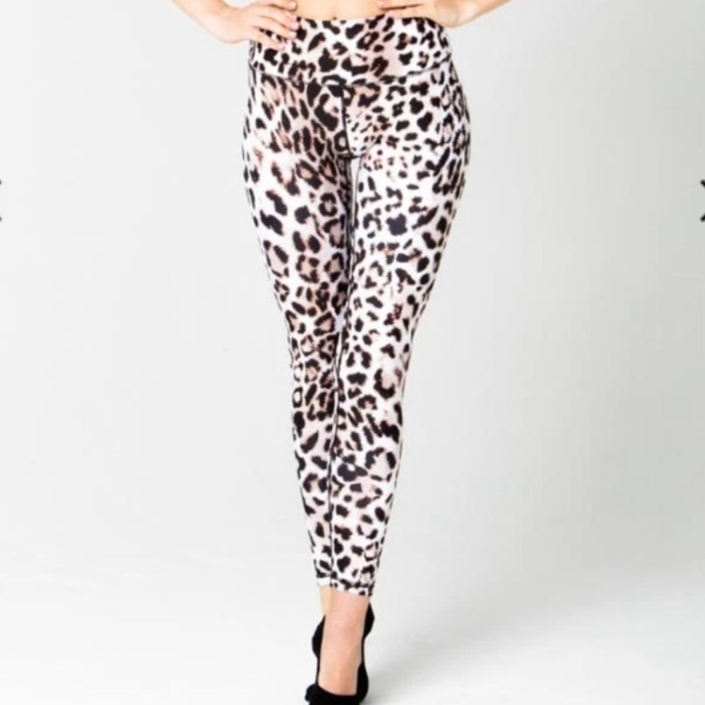 HP🐆♥️SEXY OUGES LEOPARD PRINT HIGH WAIST 7/8 ACTIVEWEAR YOGA LEGGINGS w/POCKETS - Picture 7 of 16